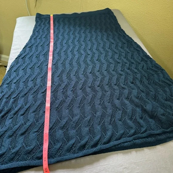 Future Collective skirt women large cotton blend sheer knit midi length blue - Picture 8 of 8